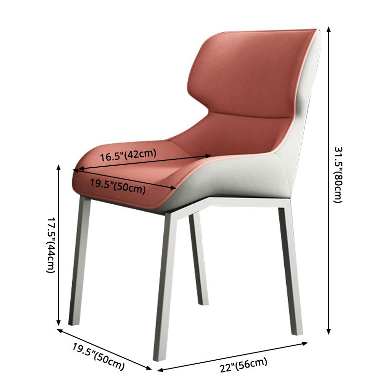 Contemporary Metal Dining Room Armless chairs Wingback Side Chair for Home Use Clearhalo ' kitchen&dining_furn' 'Dining Chairs' 'Dining Tables & Seating' 'dining_chair' 'furn' 'furn_dining_chair' 'Furniture' 'furniture_dining_chair' 'Kitchen & Dining Furniture' 'kitchen' 1200x1200_1577f609-83da-4291-b9b5-3e689d58a3ce