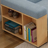Modern Fabric Sofa Square Arm Loose Back Settee with Storage for Living Room