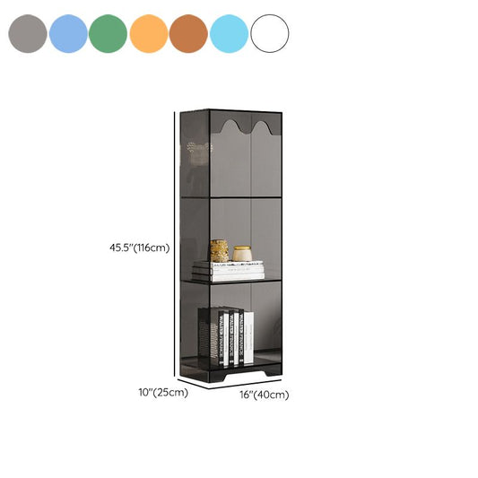 Acrylic Standard Bookshelf Closed Back Glam Bookcase with Shelves