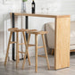 Table de bar rectangulaire avec plateau en bois de pin, table de bistro moderne avec double piédestal