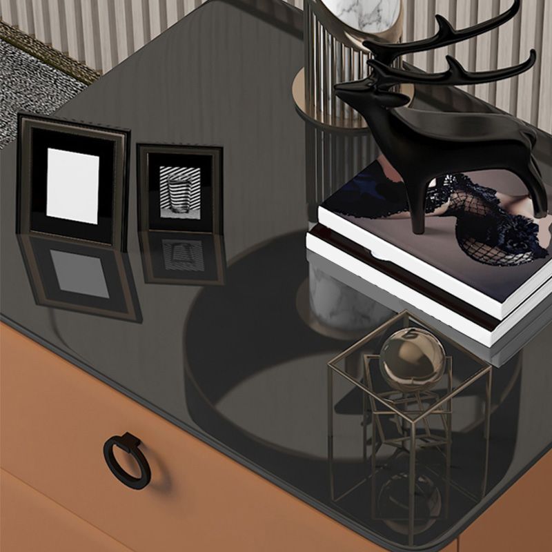 Contemporary Solid Wood Nightstand 23" Tall Night Table with Glass Top Clearhalo 'Bedroom Furniture' 'furn' 'furn_night_stand' 'Furniture' 'night_stand' 'Nightstands' 1200x1200_157bb4de-e4ae-4e79-929d-a2b8e86fecaa