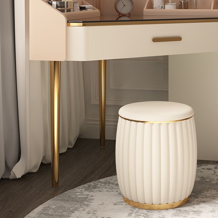 Mid-Century Modern Makeup Vanity Desk Dressing Table Stool Set with Drawer