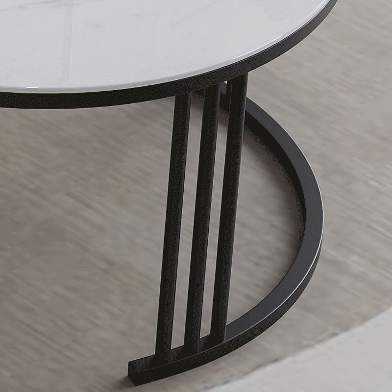 Mesa de centro con tapa de piedra y estructura de pizarra, juego de mesa de centro Glam con 2 cajones