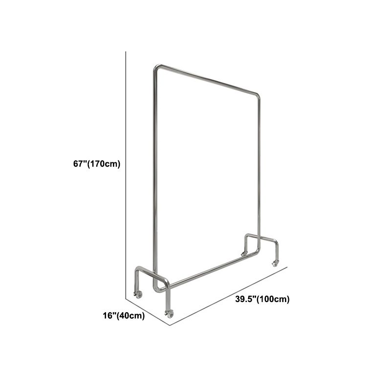 Kit di ingresso in acciaio in acciaio argento semplice per pavimenti per appendiabiti appendiabiti