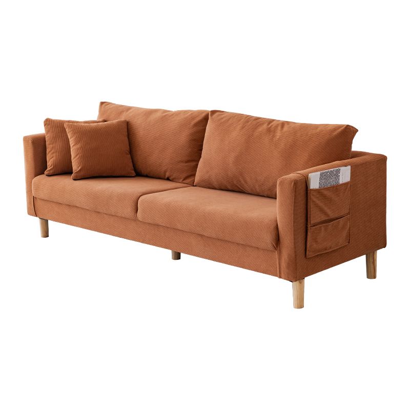 Canapé contemporain avec 2 oreillers en arrière et rangement en bois massif