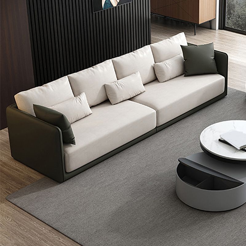 Faux Leather Sofa Sofa 37.40" D x 31.49" H Square Arm Sofa for Living Room Clearhalo 'furn' 'furn_sofas' 'Furniture' 'Living Room Furniture' 'Sofa' 'sofas' 1200x1200_1580530e-61be-49ca-a6fb-da30b8381c44