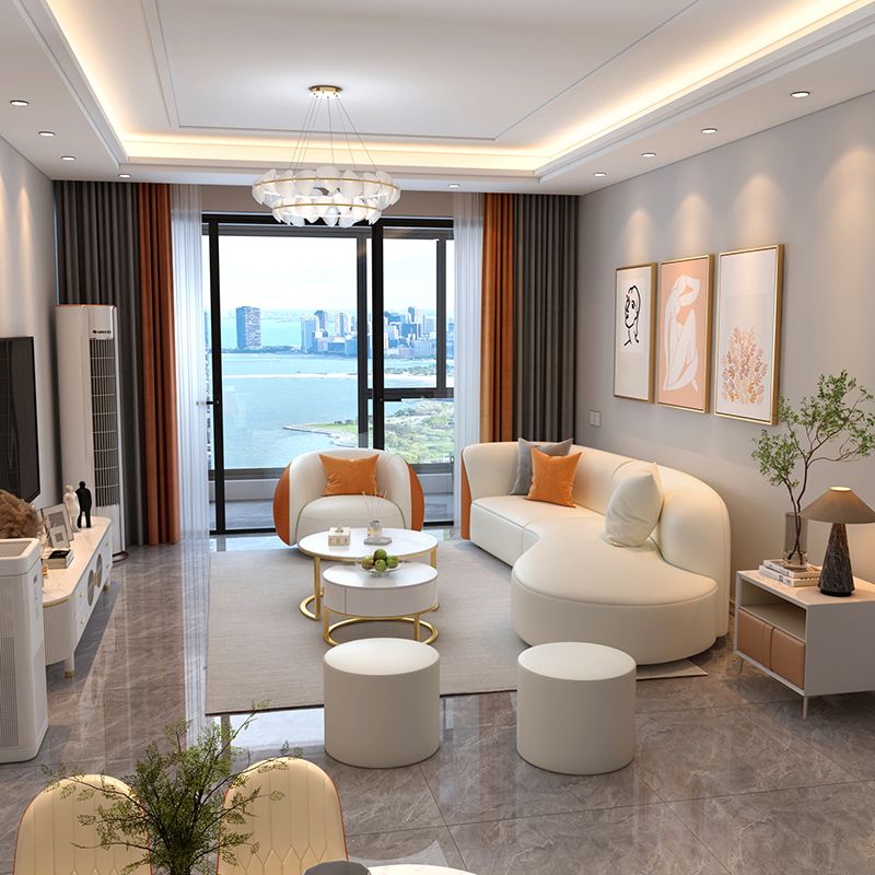 Coussin arrière sectionnelles de canapé en coupe courbée