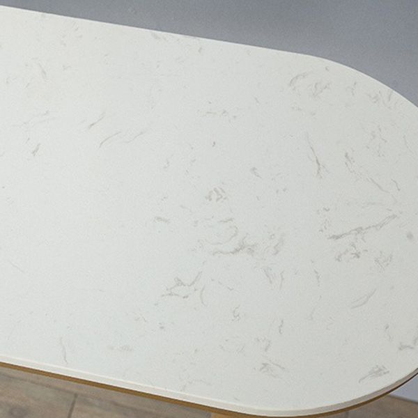 Glam White Faux Marble Pub Bar Table Indoor Iron Bar Dining Table with Double Pedestal Clearhalo 'Bar Furniture' 'Bar Tables' 'bar_tables' 'furn' 'furn_bar_tables' 'Furniture' 'furniture_bar_tables' 'Kitchen & Dining Furniture' 'kitchen&dining_furn' 'kitchen' 1200x1200_15815e0b-87a2-45a6-84ee-2e7b81002243