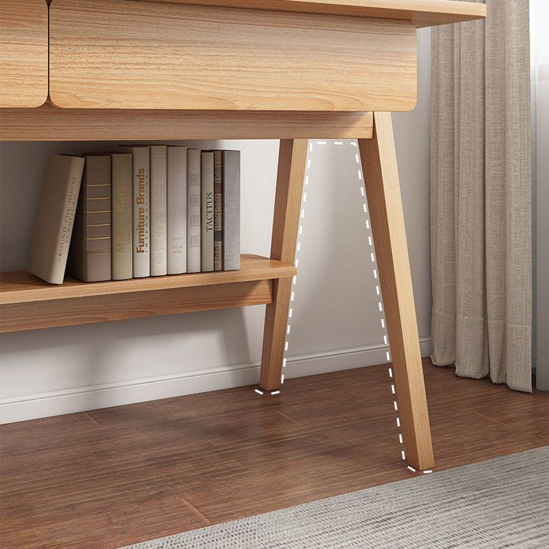 Curved Wooden Writing Desk Modern Style Office Desk with 2 Drawers Clearhalo 'furn' 'furn_office_desk' 'Furniture' 'Office Desks' 'Office Furniture' 'office_desk' 1200x1200_1581a52d-2bda-40b2-b5a3-222b633c4d50