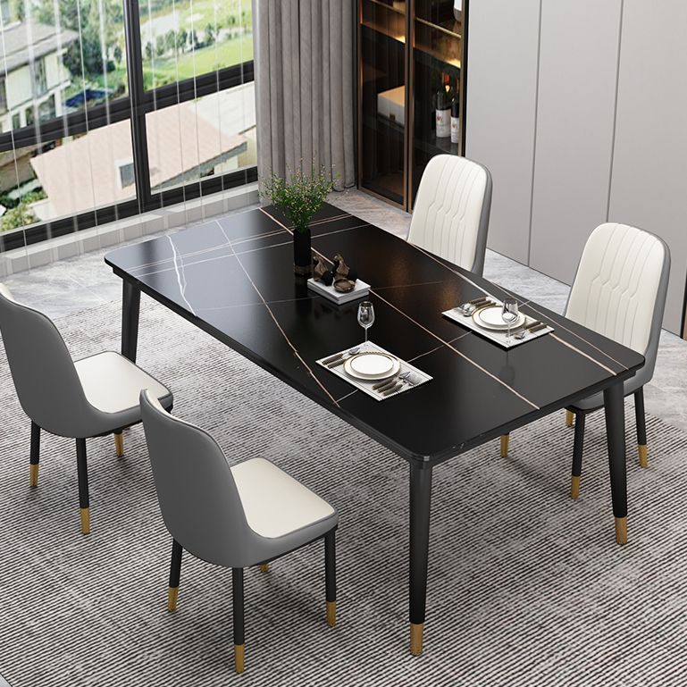 Modern Sintered Stone Top Table Rectangle Kitchen Dining Table with 4 Legs Base Clearhalo ' dining_table' 'Dining Tables & Seating' 'Dining Tables' 'furn' 'furn_dining_table' 'Furniture' 'furniture_dining_table' 'Kitchen & Dining Furniture' 'kitchen&dining_furn' 'kitchen' 'kitchen_dining_table' 1200x1200_1582433f-a66b-46a9-94f5-f6c32f35d1d0