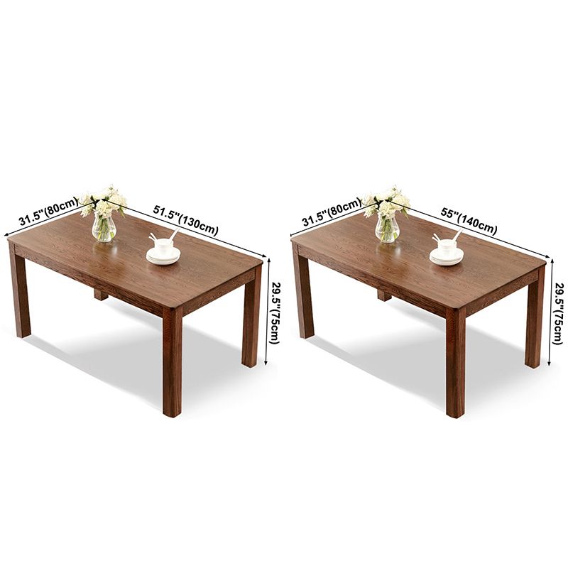 Contemporary Rectangle Dining Table Oak Solid Wood Table with 4 Legs for Kitchen Dinner Dining Room Clearhalo ' dining_table' 'Dining Tables & Seating' 'Dining Tables' 'furn' 'furn_dining_table' 'Furniture' 'furniture_dining_table' 'Kitchen & Dining Furniture' 'kitchen&dining_furn' 'kitchen' 'kitchen_dining_table' 1200x1200_15825a85-af93-43e7-b540-70cf6dcad355