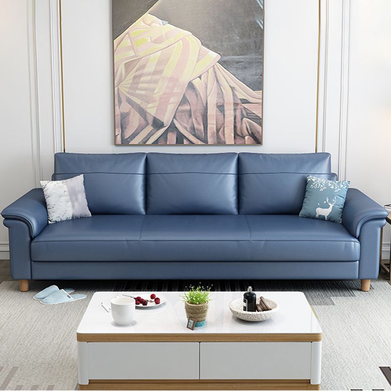 Sofá de sofá de cuero de cuero sintético resistente a las manchas Setente de brazo superior con almohadas