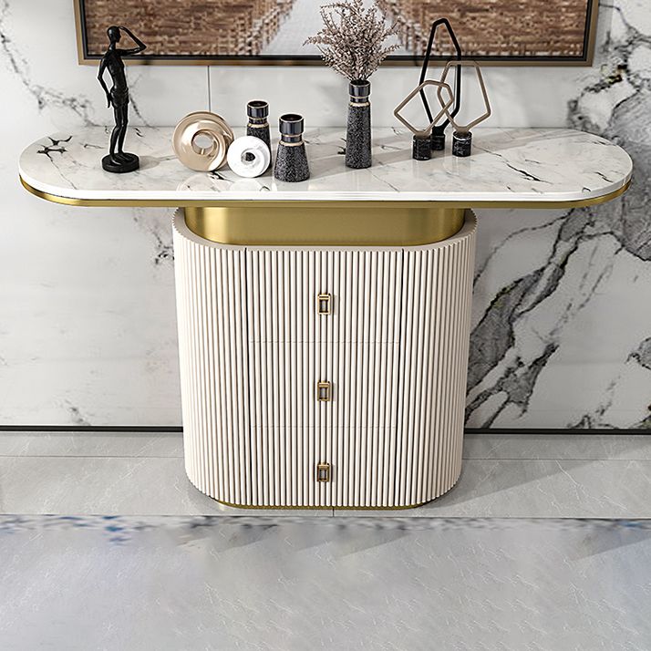 Tavolo da tavolo da divano in marmo di glam ovale tavolo da divano con cassetto per Hall
