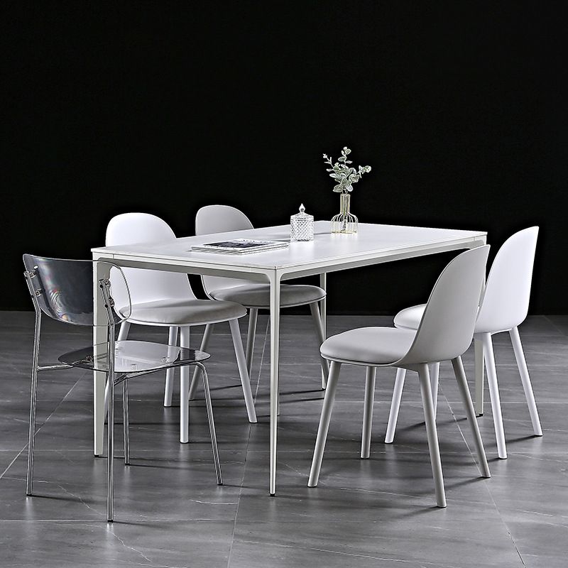 Scandinavian Plastic Restaurant Side Chair Matte Finish Parsons Dining Chair (Set of 4) Clearhalo ' kitchen&dining_furn' 'Dining Chairs' 'Dining Tables & Seating' 'dining_chair' 'furn' 'furn_dining_chair' 'Furniture' 'furniture_dining_chair' 'Kitchen & Dining Furniture' 'kitchen' 1200x1200_1583de6a-3075-4b13-9af7-554ff419195e