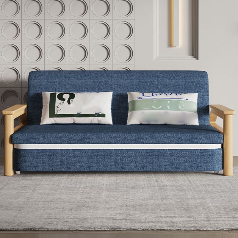 Scandinavian Blue Futon Sleeper Sofa Square Arms Futon and Mattress Clearhalo 'furn' 'furn_futons' 'Furniture' 'Futons & Daybeds' 'Futons' 'Living Room Furniture' 1200x1200_1584a7d0-ceec-40aa-bc1f-43d853780064