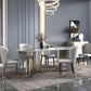 Traditional Luxury Dining Table Rectangle Sintered Stone Dining Table with Gold Frame for Home Clearhalo ' dining_table' 'Dining Tables & Seating' 'Dining Tables' 'furn' 'furn_dining_table' 'Furniture' 'furniture_dining_table' 'Kitchen & Dining Furniture' 'kitchen&dining_furn' 'kitchen' 'kitchen_dining_table' 1200x1200_1584c670-331e-4286-bbb0-b4ac2c116cbd