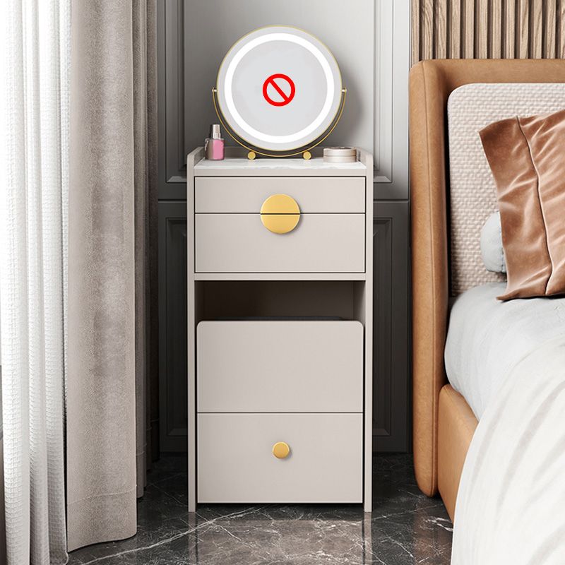 Mostrador moderno de escritorio de tocador blanco/gris