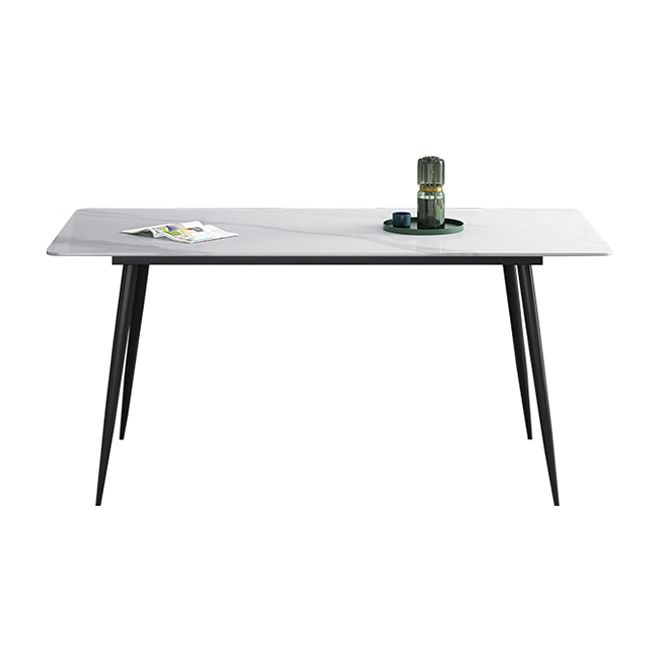 Rectangle Shape Industrial Style Dining Table Sintered Stone Fixed Table for Restaurant Clearhalo ' dining_table' 'Dining Tables & Seating' 'Dining Tables' 'furn' 'furn_dining_table' 'Furniture' 'furniture_dining_table' 'Kitchen & Dining Furniture' 'kitchen&dining_furn' 'kitchen' 'kitchen_dining_table' 1200x1200_158542b5-f78e-4506-8fe4-1ad60991a7ce