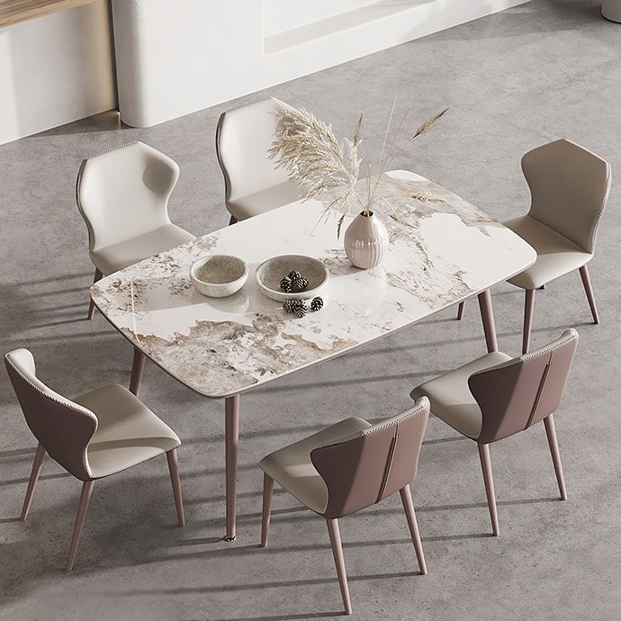 Metal Traditional Luxury Rectangle Dining Table Sintered Stone Top Table with 4 Legs Clearhalo ' dining_table' 'Dining Tables & Seating' 'Dining Tables' 'furn' 'furn_dining_table' 'Furniture' 'furniture_dining_table' 'Kitchen & Dining Furniture' 'kitchen&dining_furn' 'kitchen' 'kitchen_dining_table' 1200x1200_15861614-55b9-44e3-aaa0-57a977b0af57