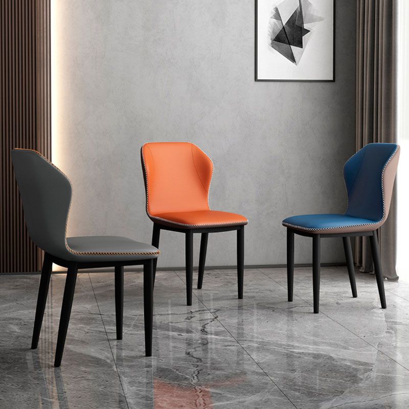 Contemporary Upholstered Wingback Side Chair Matte Finish Home Dining Chair Clearhalo 'Dining Chairs' 'Dining Tables & Seating' 'dining_chair' 'furn' 'furn_dining_chair' 'Furniture' 'furniture_dining_chair' 'Kitchen & Dining Furniture' 1200x1200_1586b5a2-e6f8-41ca-85c0-0eb39b67874e