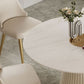 Round Pedestal Dining Table Set 1/2/3/5/7 Pcs Sintered Stone Table and Chairs