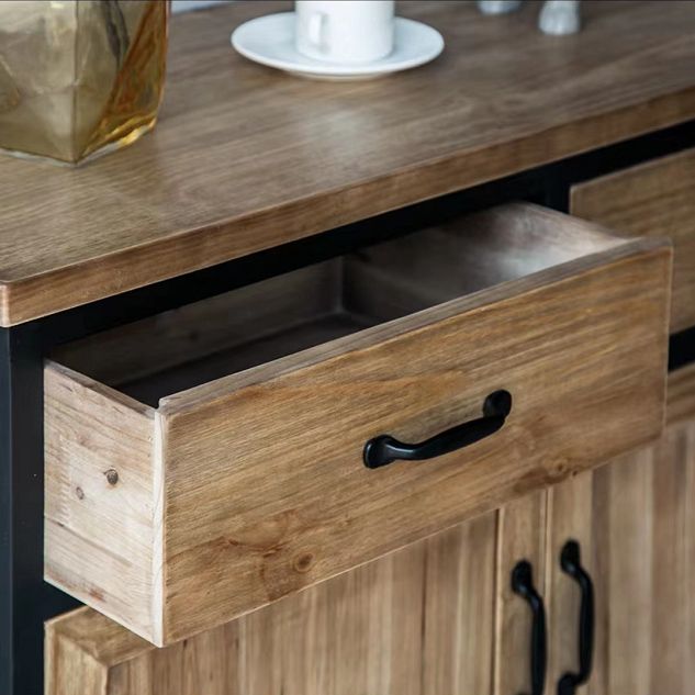 Legno in difficoltà 15,7 "D Accento Ironia industriale 2 - Cassa della porta con 2 cassetti