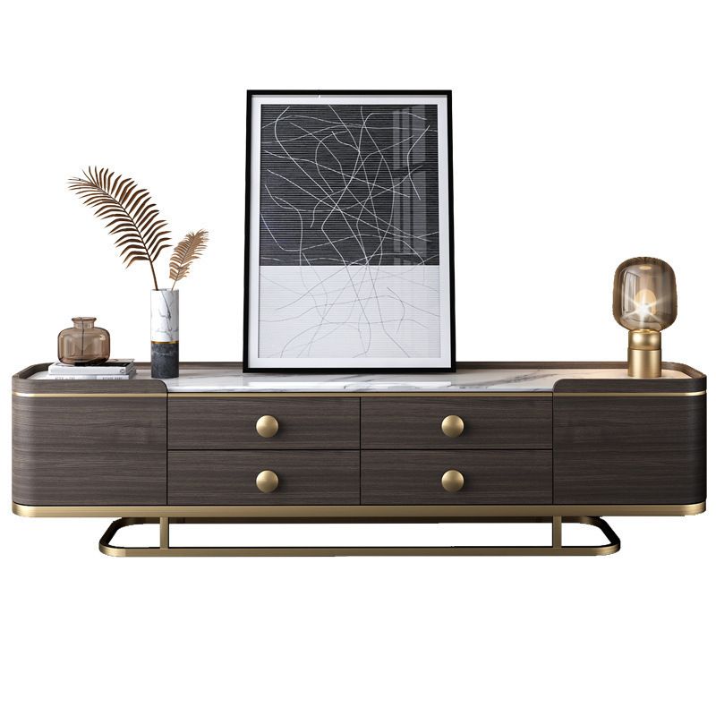 Glam Stone Stand Console Console multimediale di archiviazione chiusa con cassetti per soggiorno
