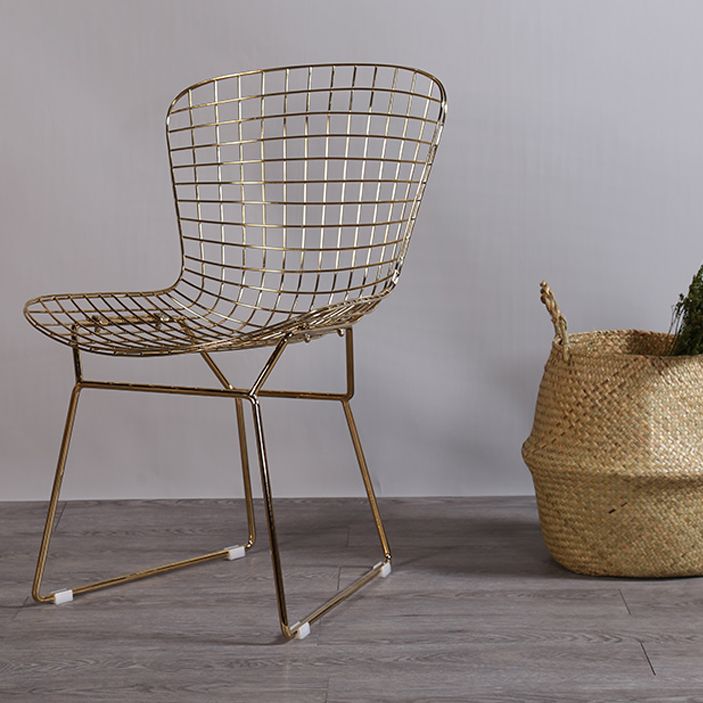 Contemporary Metal Dining Armless Chairs Open Back Dining Side Chair for Home Use Clearhalo ' kitchen&dining_furn' 'Dining Chairs' 'Dining Tables & Seating' 'dining_chair' 'furn' 'furn_dining_chair' 'Furniture' 'furniture_dining_chair' 'Kitchen & Dining Furniture' 'kitchen' 1200x1200_158bf45d-38ca-45df-a643-aba3b1761a6b