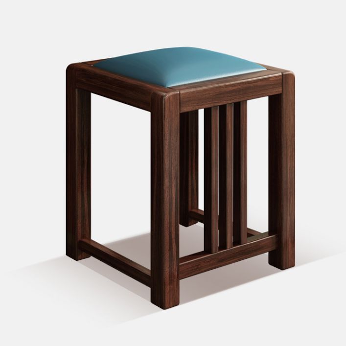 Traditional 4-Drawer Brown Solid Wood Dressing Table with Mirror Makeup Vanity Stool