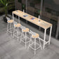 Rectangular Bar-height Table Wood Top Pub Table with White Base Clearhalo 'Bar Furniture' 'Bar Tables' 'bar_tables' 'furn' 'furn_bar_tables' 'Furniture' 'Kitchen & Dining Furniture' 1200x1200_158dd719-6dce-4794-8361-2df2a8aef770
