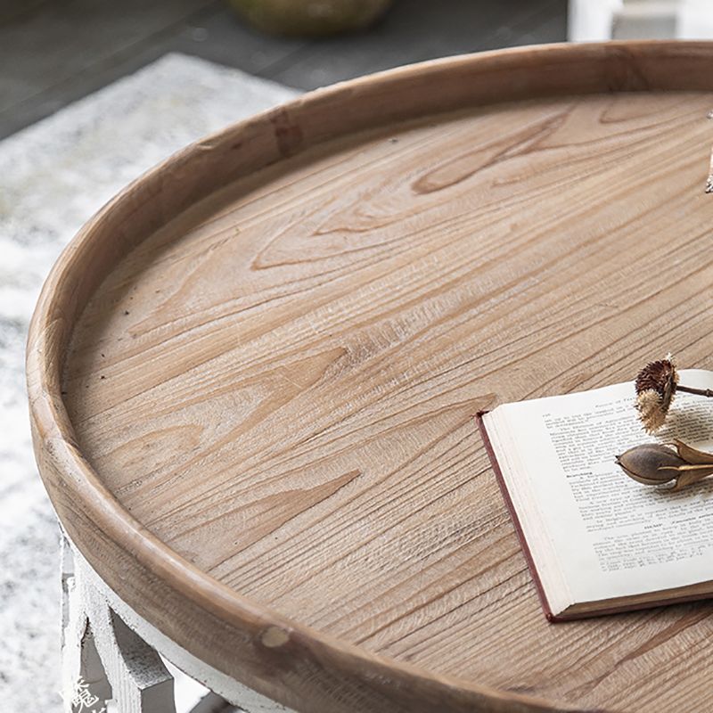 Rustic Solid Wood/Metal Round Distressed Living Room Accent Side Table Clearhalo 'Coffee & Accent Tables' 'End & Side Tables' 'end_side_tables' 'furn' 'furn_end_side_tables' 'Furniture' 'Living Room Furniture' 1200x1200_158e48ef-9fcd-4506-b017-1e1573c995a9