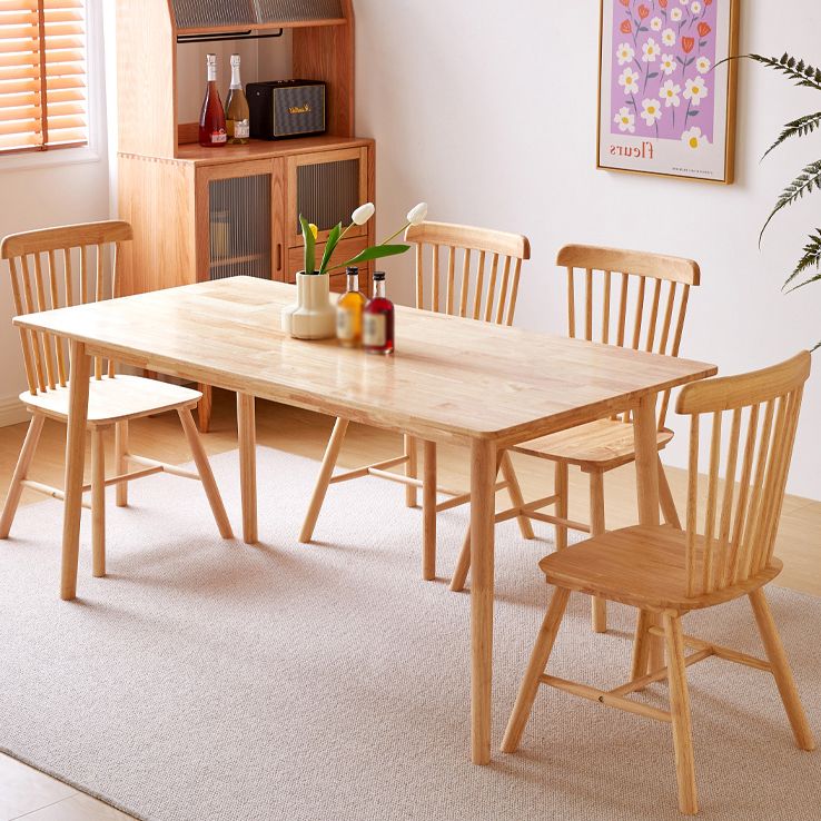 Rectangle Wood Color Dining Table Solid Wood Table Contemporary with 4 Legs Clearhalo ' dining_table' 'Dining Tables & Seating' 'Dining Tables' 'furn' 'furn_dining_table' 'Furniture' 'furniture_dining_table' 'Kitchen & Dining Furniture' 'kitchen&dining_furn' 'kitchen' 'kitchen_dining_table' 1200x1200_158e4f72-6e49-4f9c-9f0d-24dd84d8348d