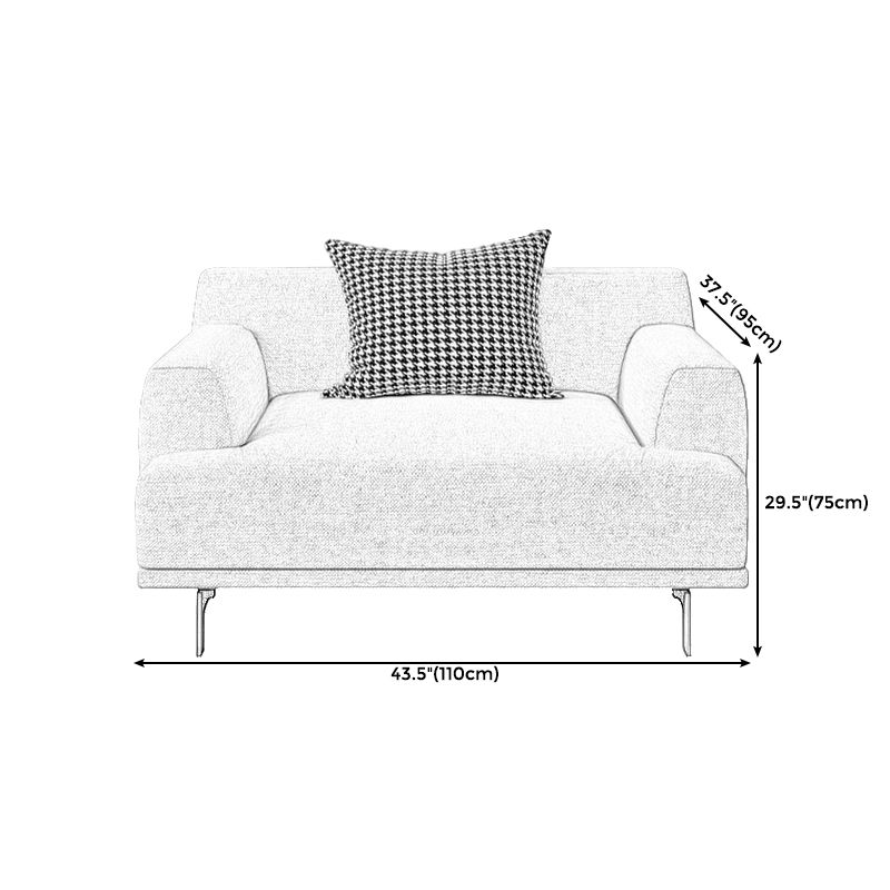 Ivory Fabric Settee Standard Charles Of London Tight Back Loveseat Clearhalo 'furn' 'furn_sofas' 'Furniture' 'furniture_sofas' 'kitchen' 'kitchen_sofas' 'Living Room Furniture' 'Sofa' 'sofas' 1200x1200_158fa505-266d-42be-b300-6447c43de043