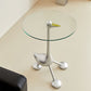 21" Wide Contemporary Corner Table Glass Clear Accent Side Table