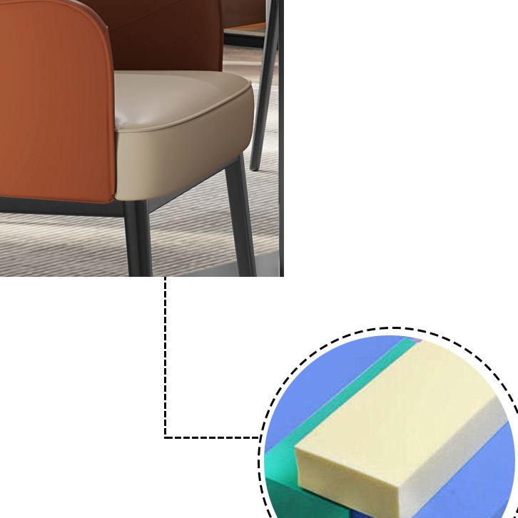 Industriële stijl armstoel faux lederen eetgelegenheid stoel voor slaapkamer