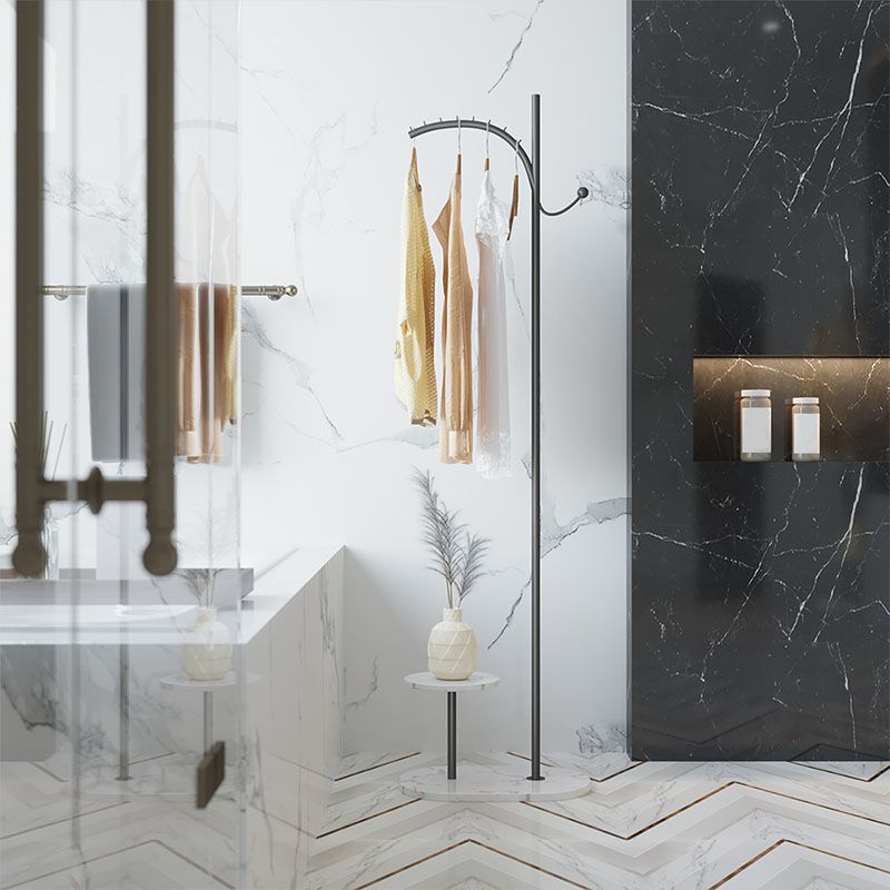 Modern Metal Hall Standing Storage Stfelf Entryway Kit Hooks Hall Tree