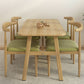 Modern Rectangular Dinner Table Wooden Tabletop with Metal Legs
