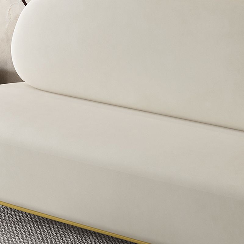 Hedendaags wit / oranje 31,5 "H Velvet armloze bank voor de woonkamer