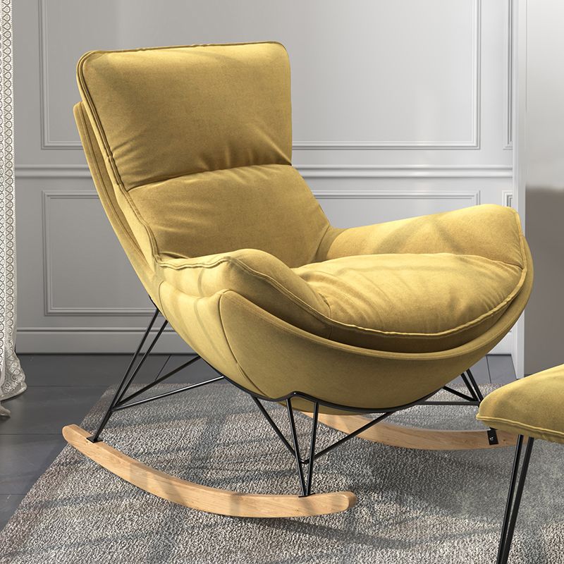 Contemporary Upholstered Rocker Chair Metal Frame Spindle Rocker Chair for Living Room Clearhalo 'Chairs & Seating' 'furn' 'furn_rocking_chairs' 'Furniture' 'Living Room Furniture' 'Rocking Chairs' 'rocking_chairs' 1200x1200_15980ba0-1444-49bf-90c6-528b39881aee