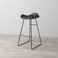 Modern Backrest Armless Counter Stool Upholstered Bar Stool with Metal Base