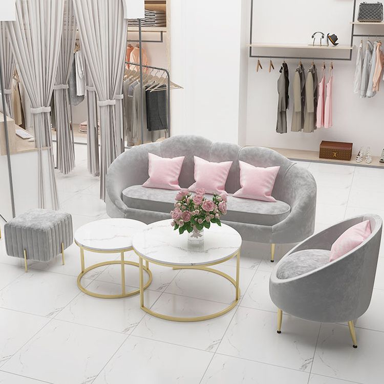 Sofá de terciopelo contemporáneo con brazo inclinado y espalda apretada para apartamento