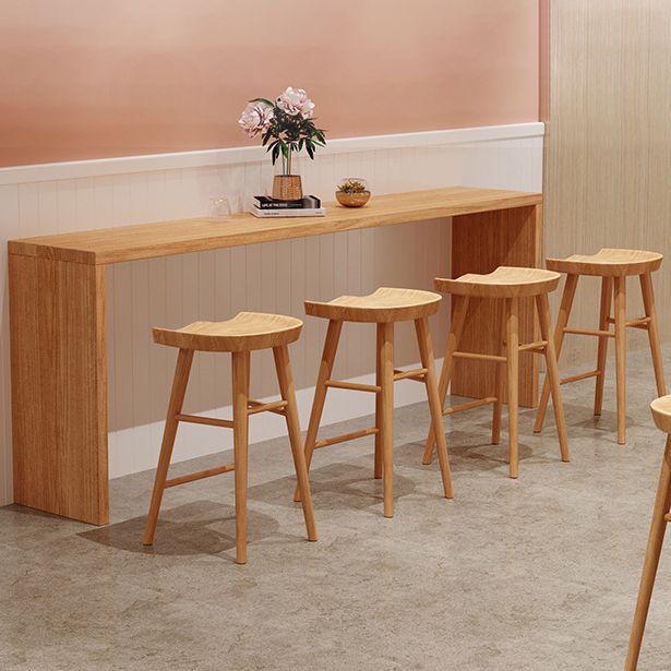 Contemporary Style 1/2/5/9 Pieces Bar Table Set Rectangle Wood Bar Table with Wood Stools Clearhalo 'Bar Furniture' 'furn' 'furn_home_bar_bar_sets' 'Furniture' 'Home Bars & Bar Sets' 'home_bar_bar_sets' 'Kitchen & Dining Furniture' 1200x1200_159a4d17-f09f-43cb-8c43-82a76cc449c9