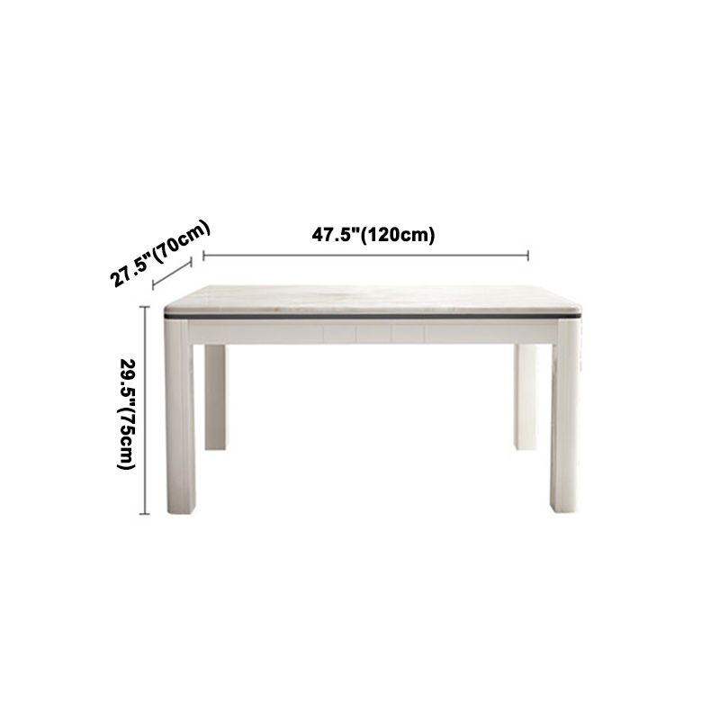 Mid-Century Style Marble Dining Table 4 Legs Wood Base Rectangle Table for Home Clearhalo ' dining_table' 'Dining Tables & Seating' 'Dining Tables' 'furn' 'furn_dining_table' 'Furniture' 'furniture_dining_table' 'Kitchen & Dining Furniture' 'kitchen&dining_furn' 'kitchen' 'kitchen_dining_table' 1200x1200_159a67b9-67f9-451f-b6a2-53ae9141b6f8