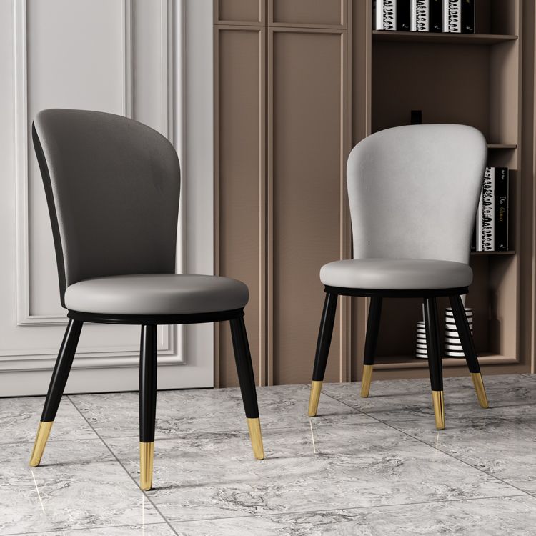 Scandinavian Home Side Chair Metal Wingback Upholstered Dining Room Chair Clearhalo ' kitchen&dining_furn' 'Dining Chairs' 'Dining Tables & Seating' 'dining_chair' 'furn' 'furn_dining_chair' 'Furniture' 'furniture_dining_chair' 'Kitchen & Dining Furniture' 'kitchen' 1200x1200_159b1156-3c5f-462b-9f5b-76ab2f3f390a