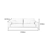 Fabric Living Room Square Arm Standard Cushions Light-grey Settee Clearhalo 'furn' 'furn_sofas' 'Furniture' 'furniture_sofas' 'kitchen' 'kitchen_sofas' 'Living Room Furniture' 'Sofa' 'sofas' 1200x1200_159cdcbc-1ab8-49e7-8916-7c04f54689b4