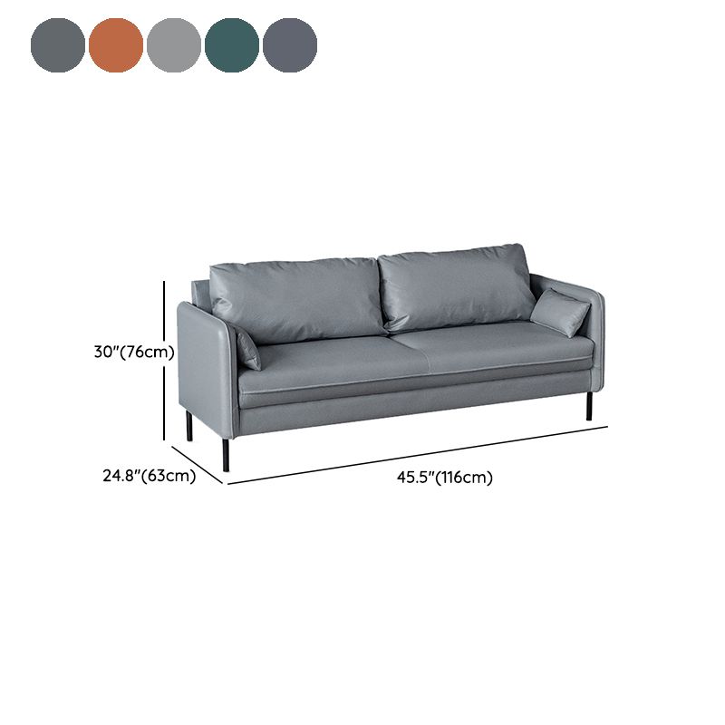 Quadratarm Faux Ledersofa Id Century Lose Rücken -Einzelkissen -Sofa