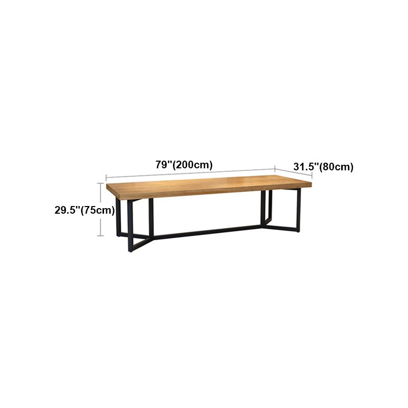Solid Wood Dining Table Industrial Rectangle Dining Table with Black Frame Clearhalo ' dining_table' 'Dining Tables & Seating' 'Dining Tables' 'furn' 'furn_dining_table' 'Furniture' 'furniture_dining_table' 'Kitchen & Dining Furniture' 'kitchen&dining_furn' 'kitchen' 'kitchen_dining_table' 1200x1200_15a0b64c-a0bd-4467-a2a2-c81b3883bbfb