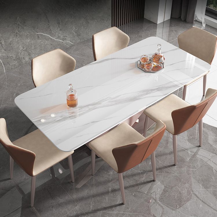 Metal Modern Rectangle Table Sintered Stone Dining Table with Pedestal Base Clearhalo ' dining_table' 'Dining Tables & Seating' 'Dining Tables' 'furn' 'furn_dining_table' 'Furniture' 'furniture_dining_table' 'Kitchen & Dining Furniture' 'kitchen&dining_furn' 'kitchen' 'kitchen_dining_table' 1200x1200_15a0ed8c-437e-477b-950f-56d9df617c93