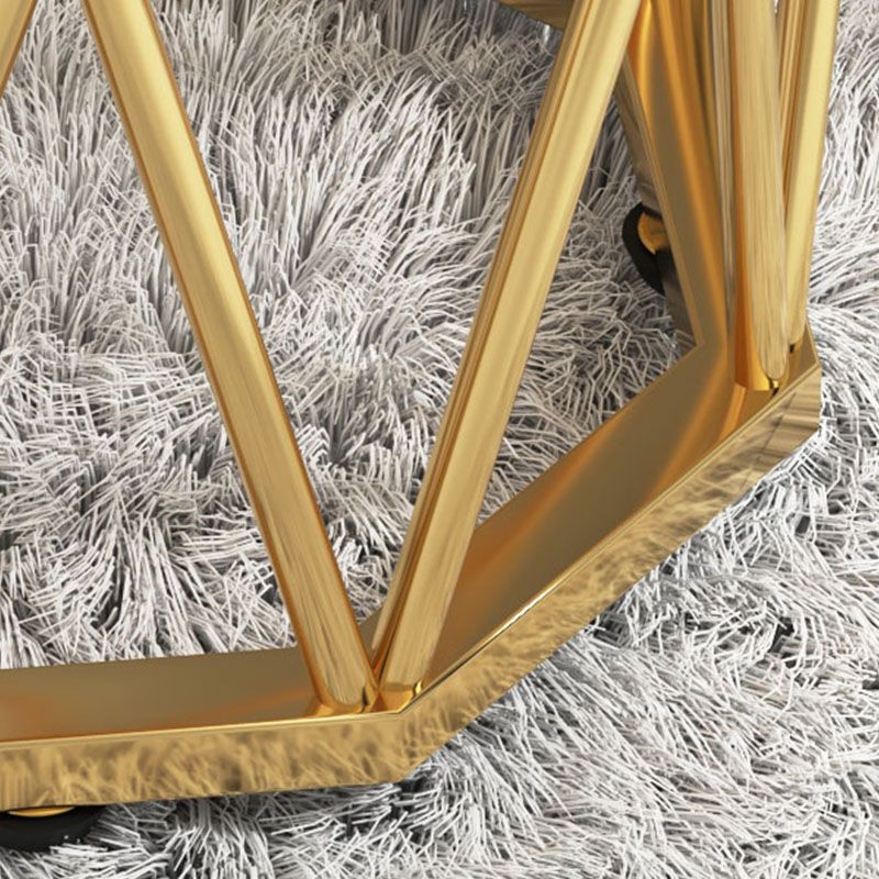 Moderne osmanische Kunstleder wasserfeste Sechskantoktomane mit Metallbein