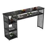 Glam Rectangle Wood Counter Table 3/4 Pieces Bar Table Set for Cafe